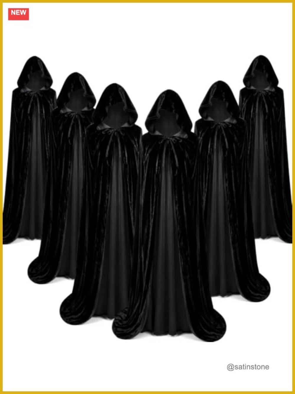 Hooded Velvet Cape Set Halloween Costume Cloak Cosplay Party Robe